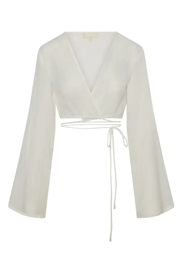 Azores Top Ivory Crinkle Linen