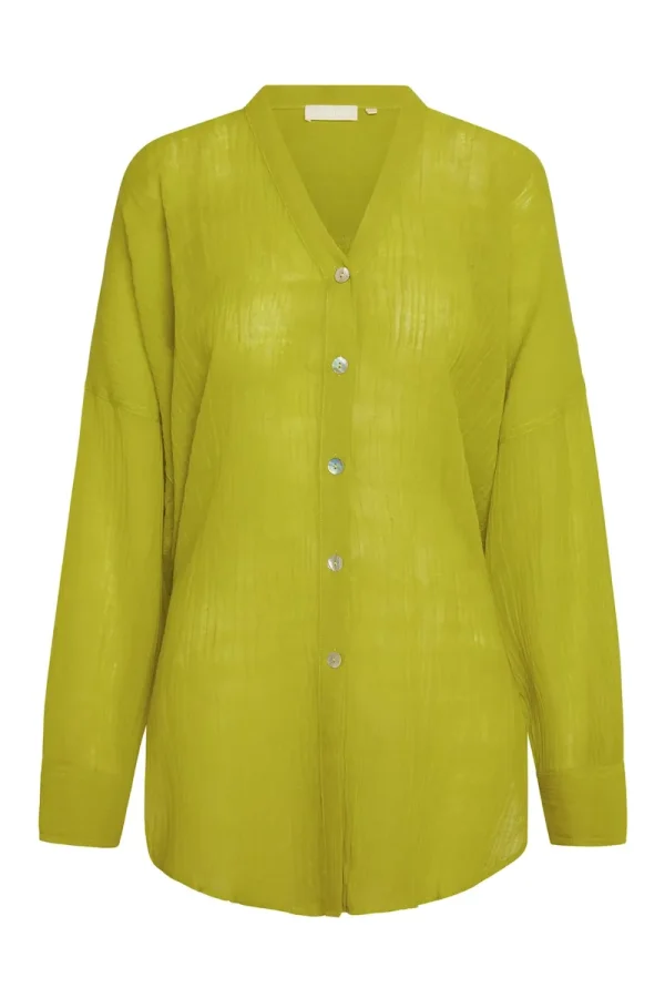 Barcelona Tunic Chartreuse Crinkle Linen