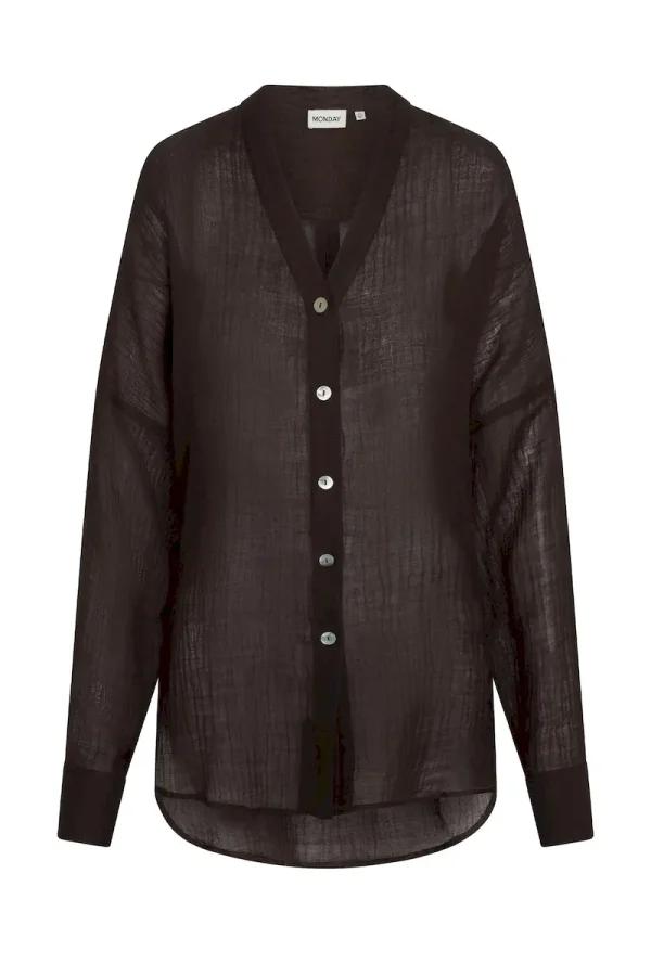 Barcelona Tunic Espresso Crinkle Linen