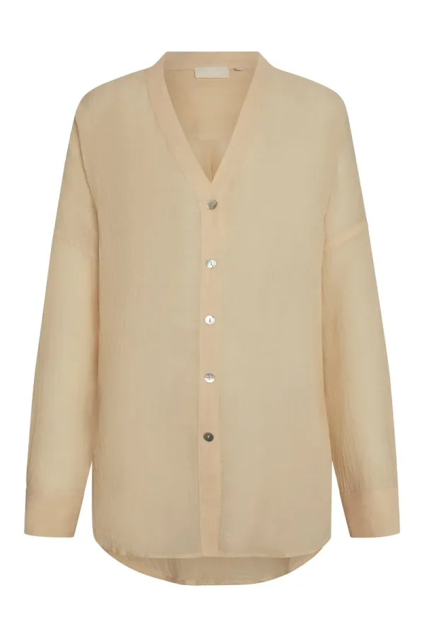 Barcelona Tunic Vanilla Crinkle Linen