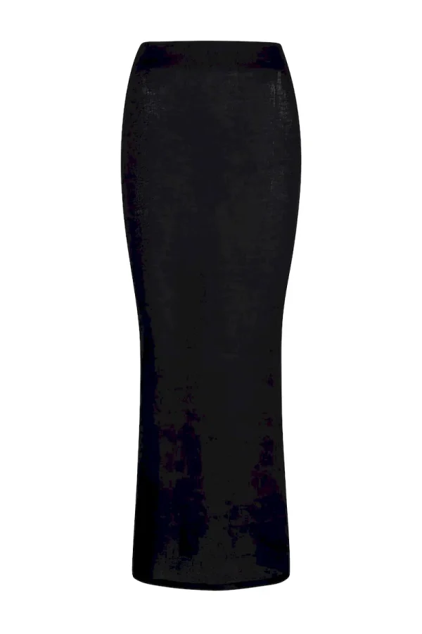 Fontelina Linen Skirt Black Linen