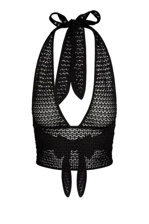 Toulon Top Black Lace Crochet