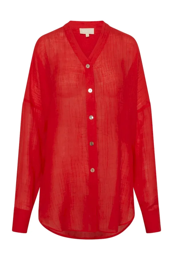 Barcelona Tunic Chili Pepper Crinkle Linen