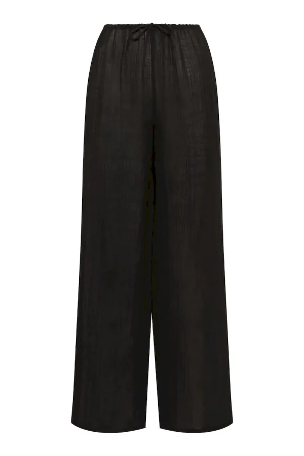 Belize Pant Black Crinkle Linen