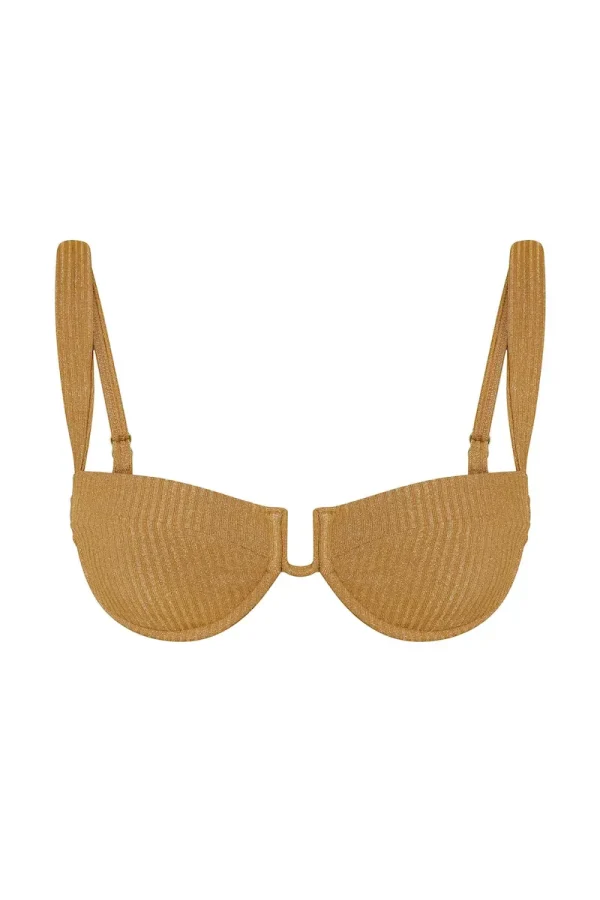 Cala Roja Top Antique Gold Lurex Rib