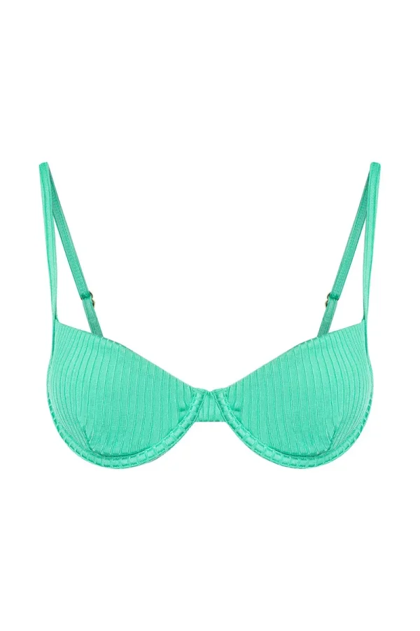 Capri Top Turquoise Wide Rib