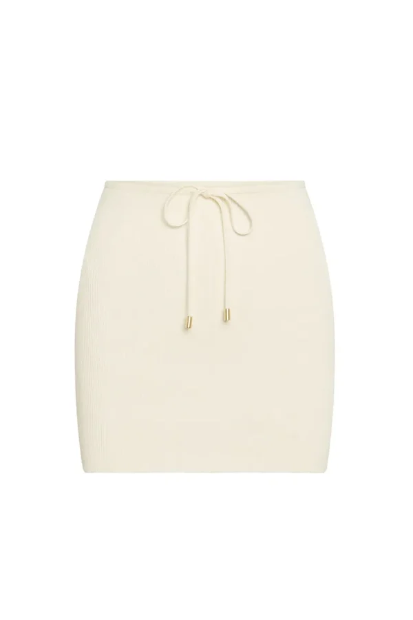 Cartagena Skirt Ivory Knit Rib