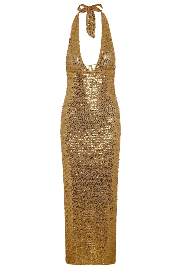 Catania Dress Antique Gold Sequin