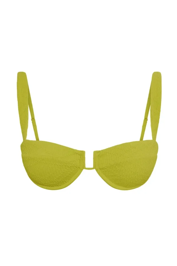 Cala Roja Top Chartreuse Summer Plaid