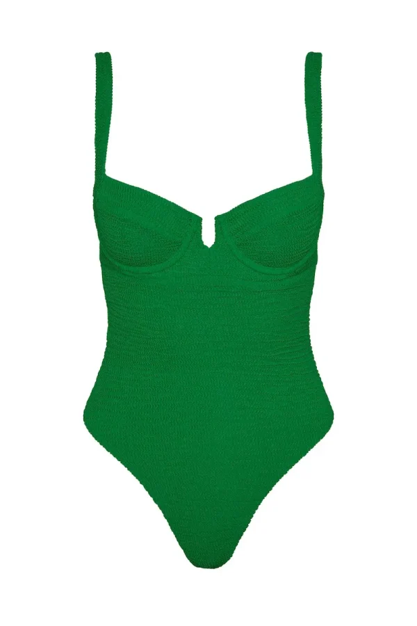 Clovelly One Piece Palm Green Crinkle