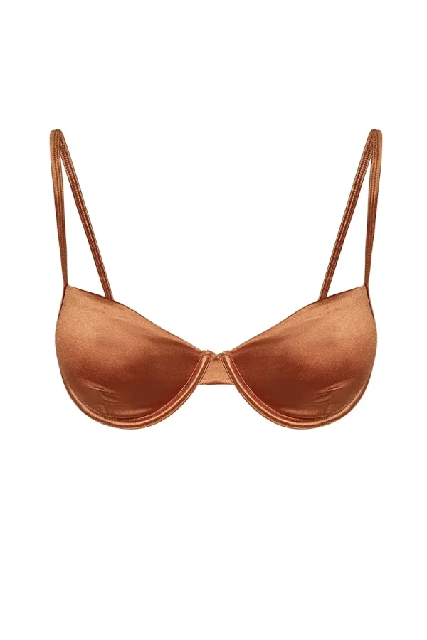 Capri Top Bronze Shiny Jersey