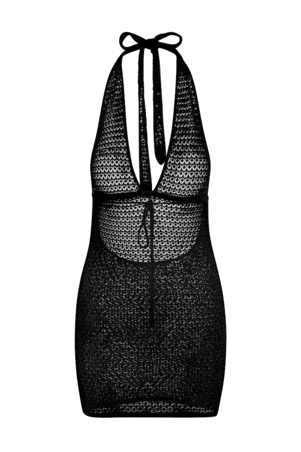 Catania Mini Dress Black Lace Crochet