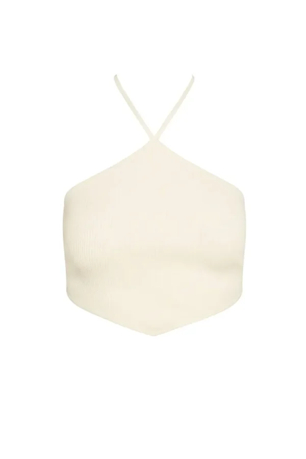 Doheny Top Ivory Knit Rib