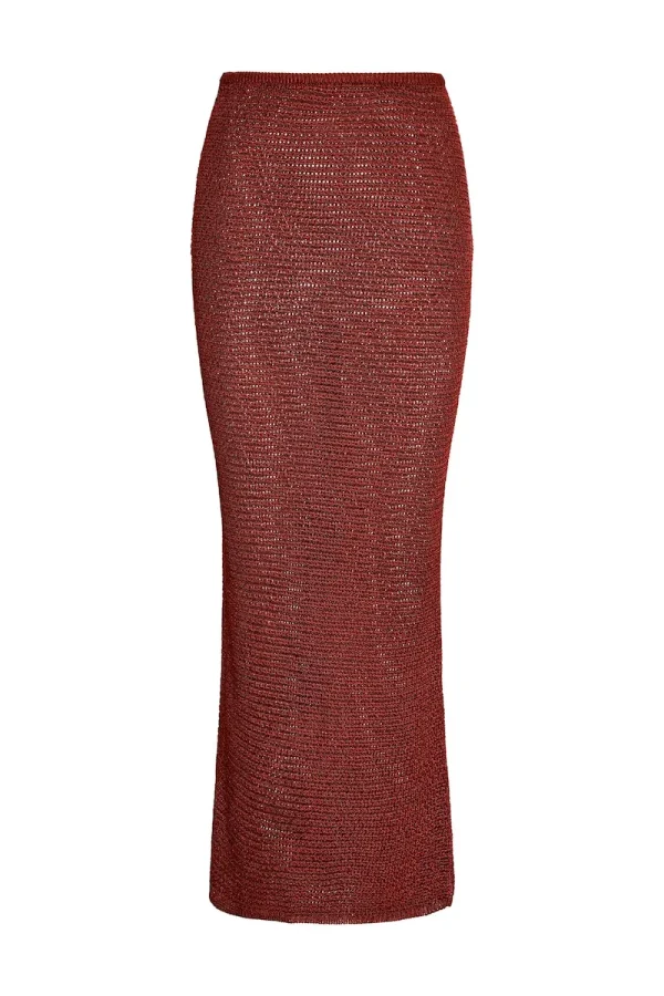 Fontelina Skirt Burgundy Treble Knit