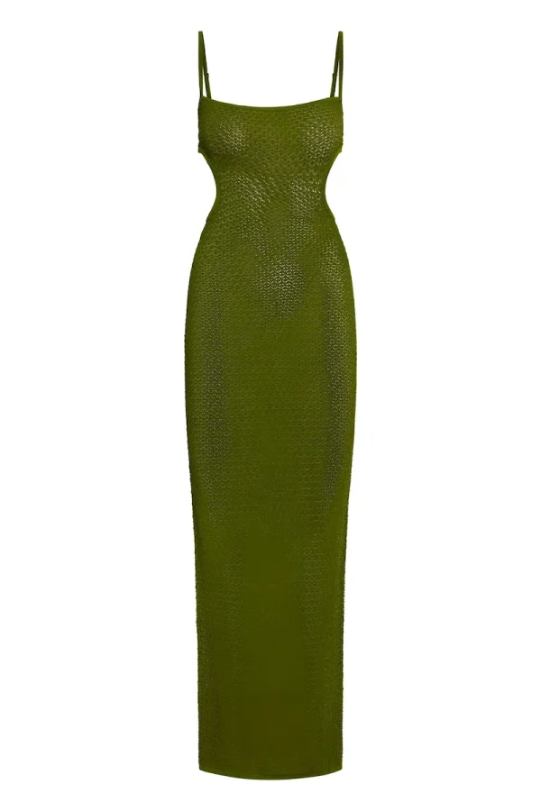 Marrakesh Dress Olive Lace Crochet
