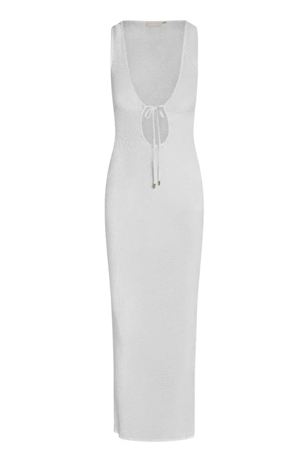 Monte Carlo Tie Dress White Lace Crochet