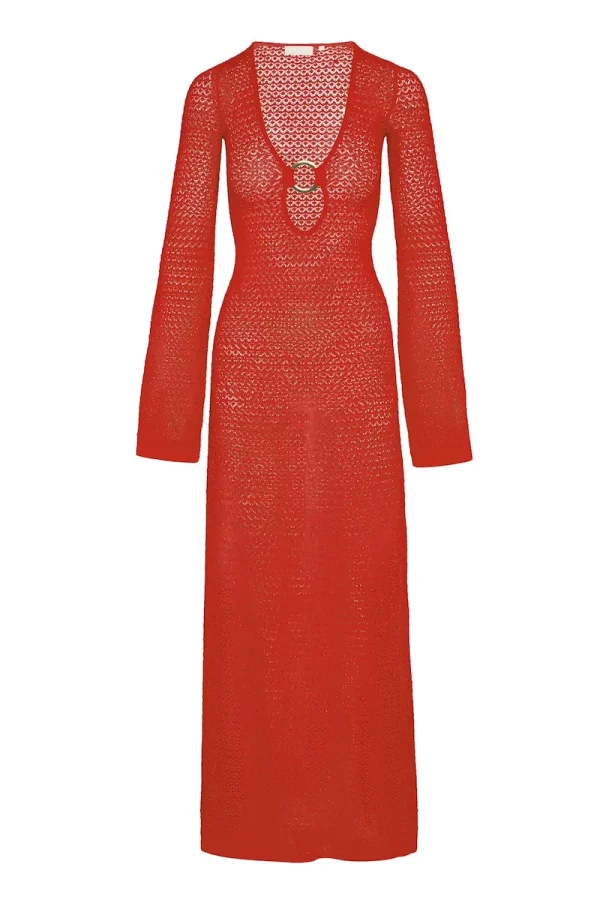 Montego Dress Chili Pepper Lace Crochet