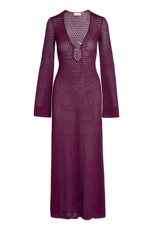 Montego Dress Eggplant Lace Crochet