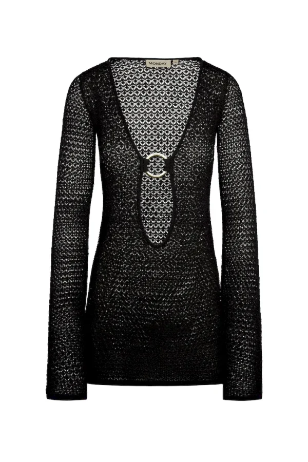 Montego Mini Dress Black Lace Crochet