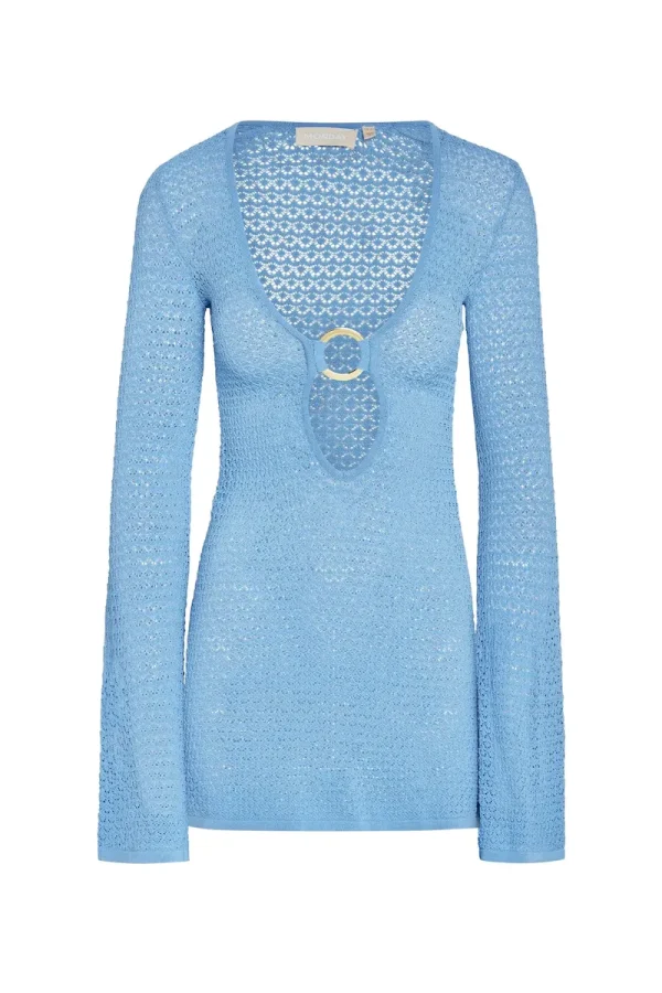 Montego Mini Dress Ibiza Blue Lace Crochet