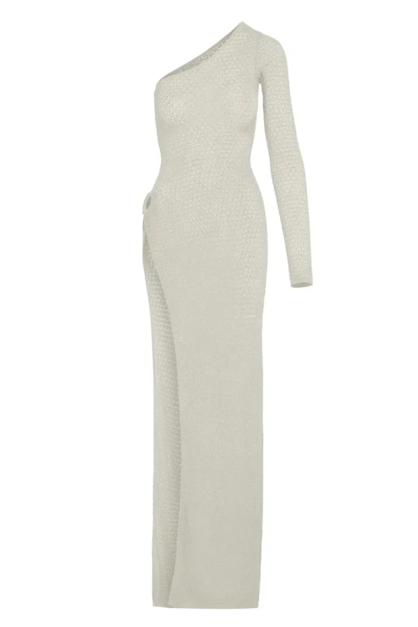 Palermo Dress Ivory Lurex Lace Crochet