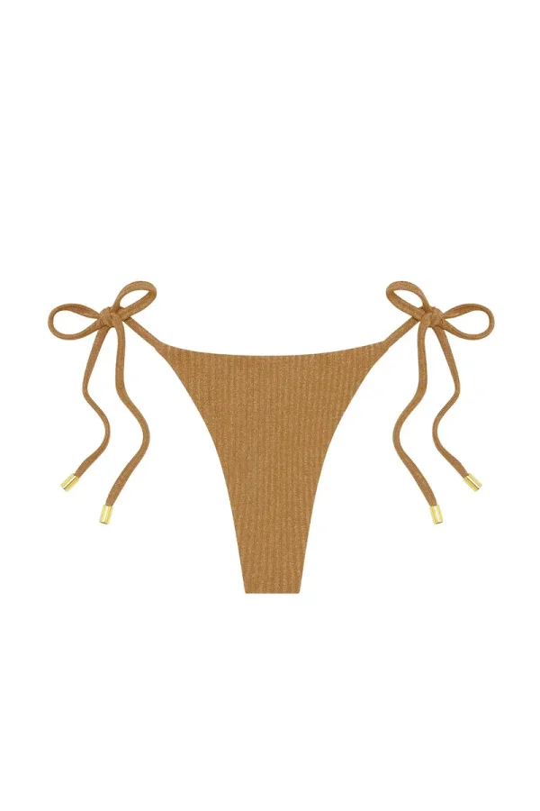 Palma Thong Antique Gold Lurex Rib