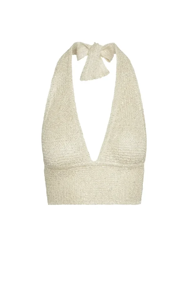 Santa Monica Top Ivory Sequin