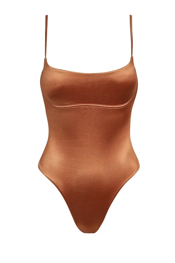 Sausalito One Piece Bronze Shiny Jersey