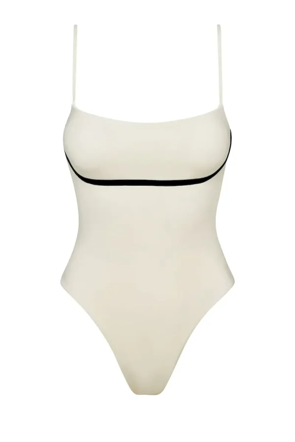 Sausalito One Piece Ivory/Black