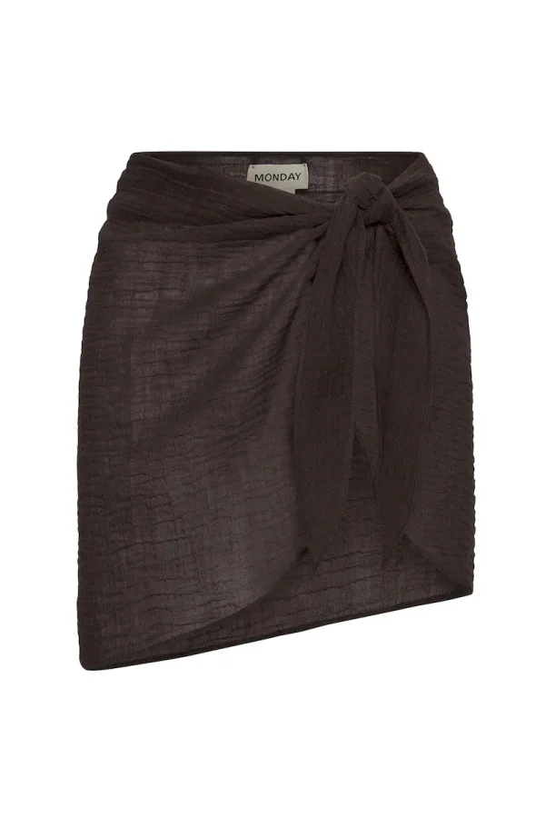 South Beach Sarong Espresso Crinkle Linen