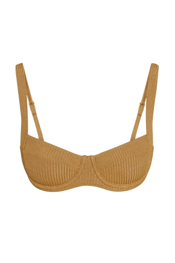 Sorrento Top Antique Gold Lurex Rib