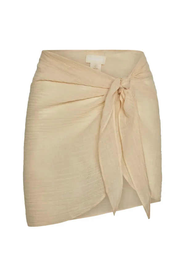 South Beach Sarong Vanilla Crinkle Linen