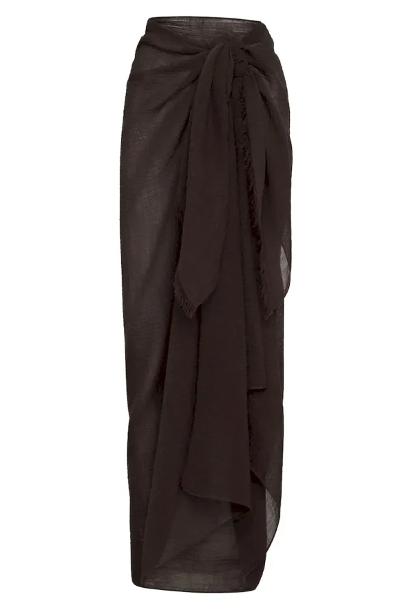 St. Tropez Sarong Espresso Crinkle Linen