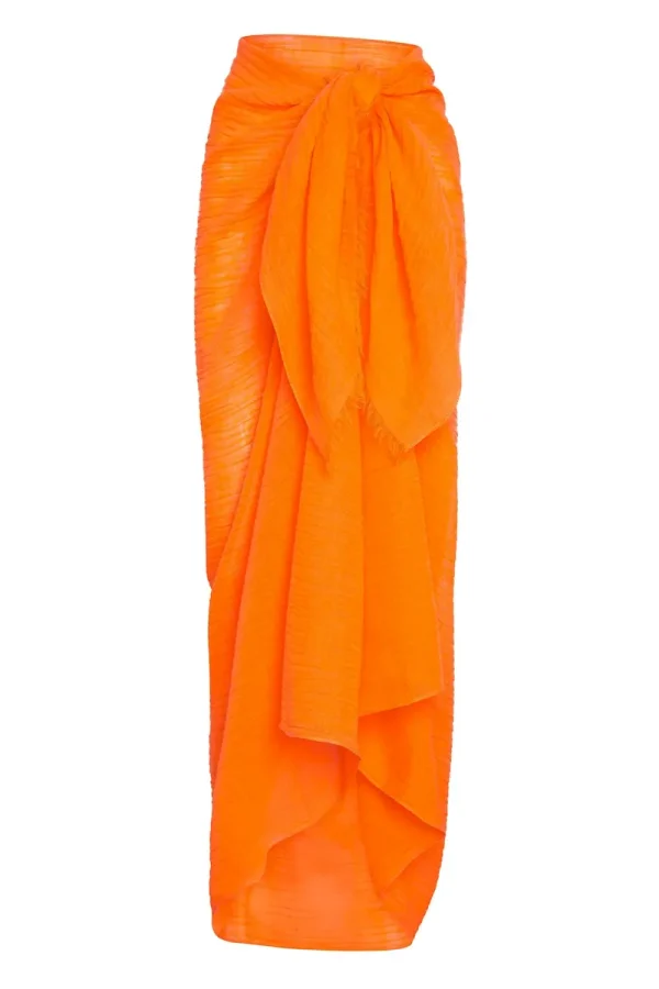 St. Tropez Sarong Tangerine Crinkle Linen
