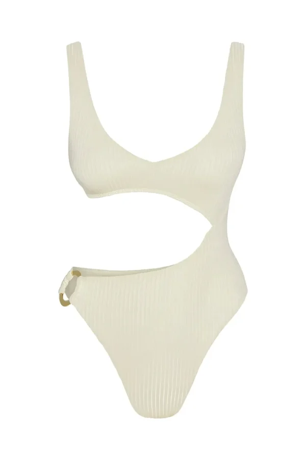 St. Barth’s One Piece Ivory Shiny Rib