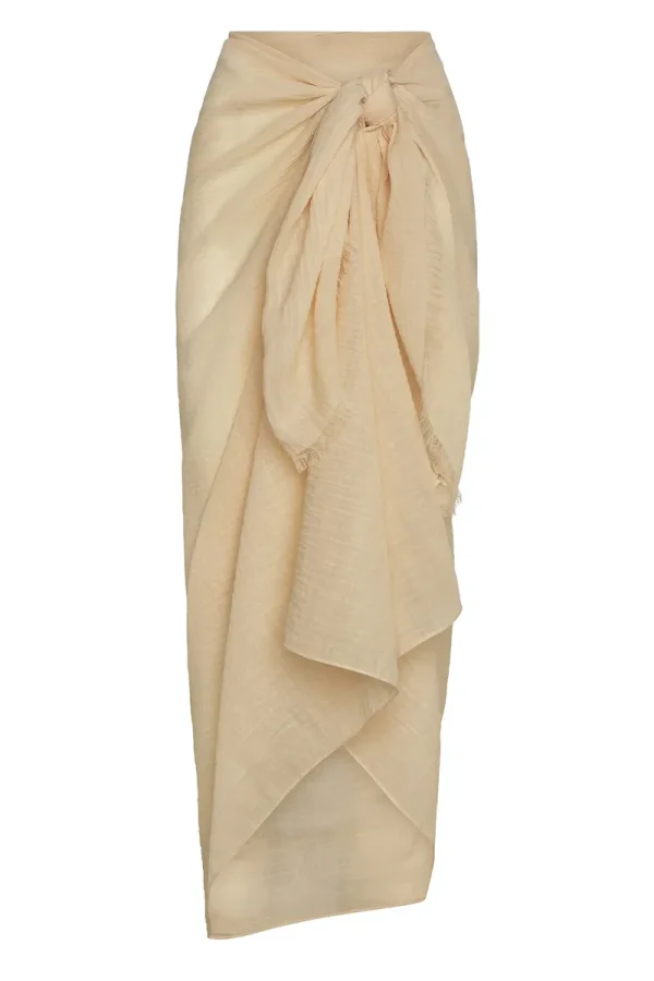 St. Tropez Sarong Vanilla Crinkle Linen