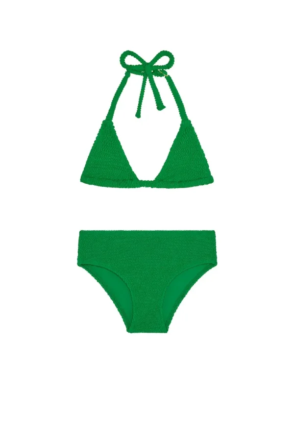 Palma Top & Seychelles Bottom Set Palm Green Crinkle