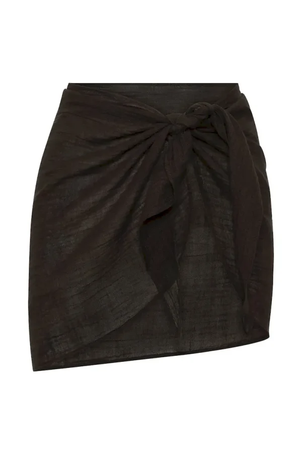 South Beach Sarong Black Crinkle