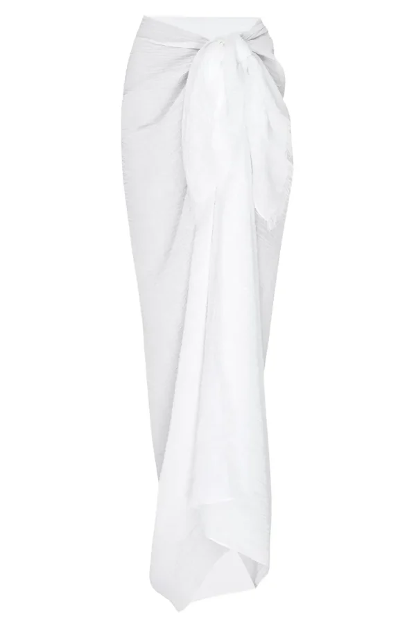 St. Tropez Sarong White Crinkle Linen
