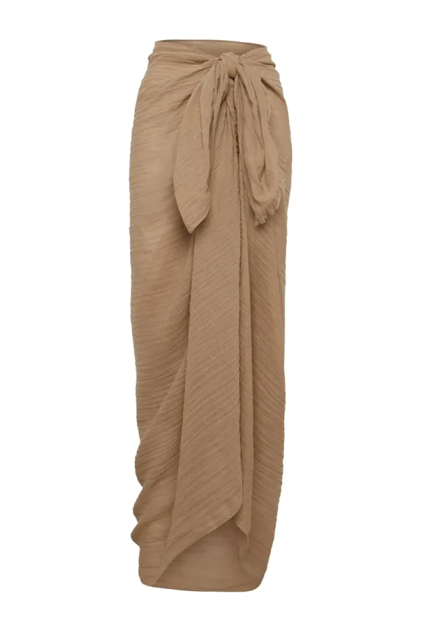 St. Tropez Sarong Husk Crinkle Linen