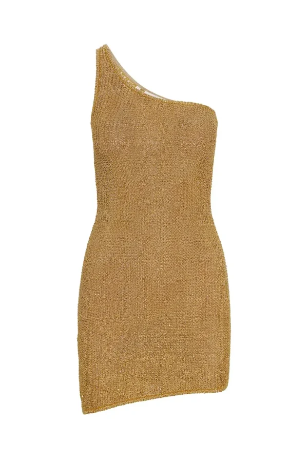 Taormina Dress Antique Gold Sequin Knit