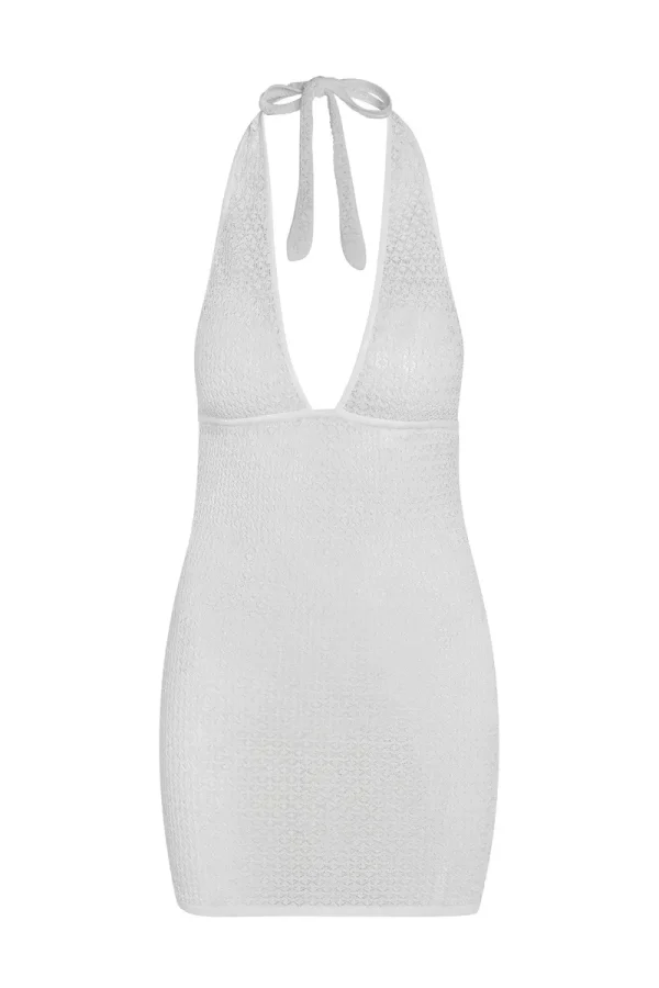 Catania Mini Dress White Lace Crochet