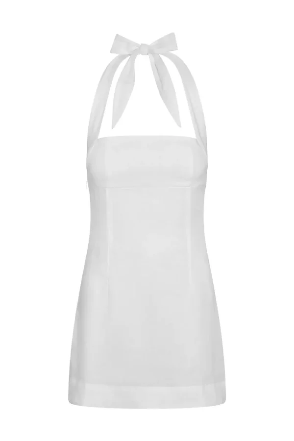 Montserrat Mini Dress White Linen