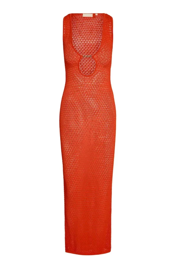 Monte Carlo Dress Papaya Lace Crochet